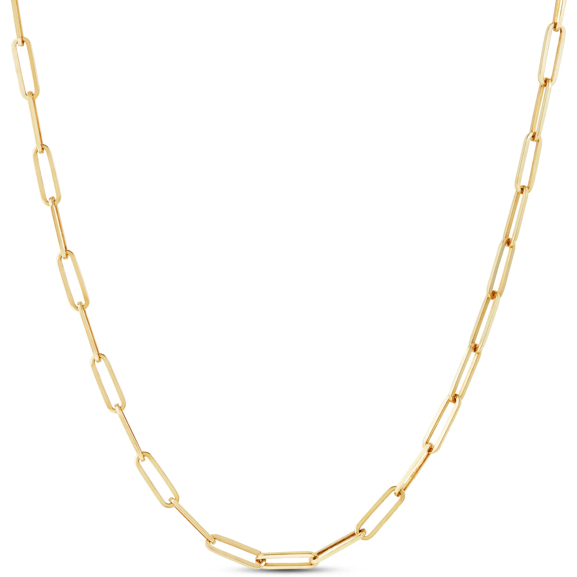 Paperclip Chain Necklace 14K, 24" Hot