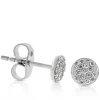 Pavé Diamond Circle Diamond Stud Earrings 14K Online