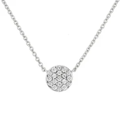 Pavé Diamond Circle Necklace 14K