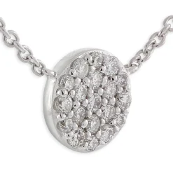 Pavé Diamond Circle Necklace 14K