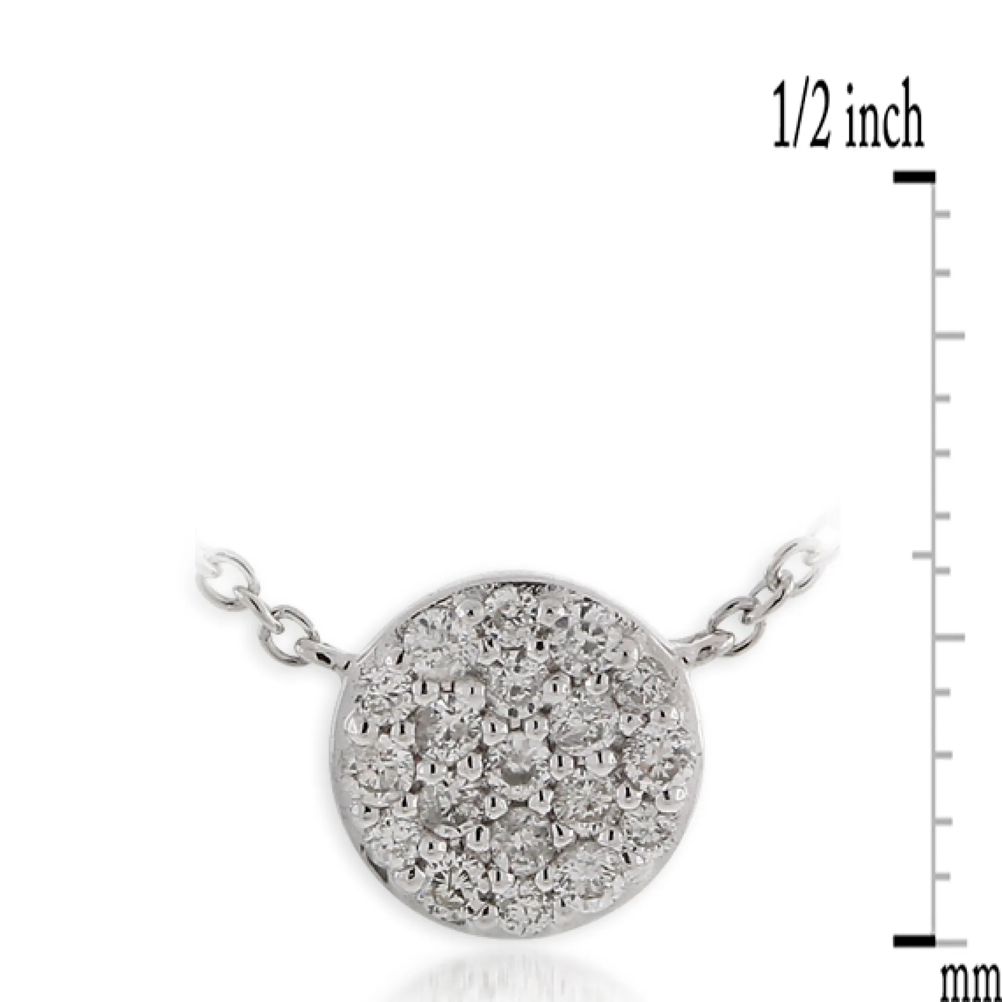 Pavé Diamond Circle Necklace 14K