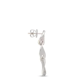 Pave Diamond Dangle Earrings, ¾ Total Carat Weight, 14K White Gold Online