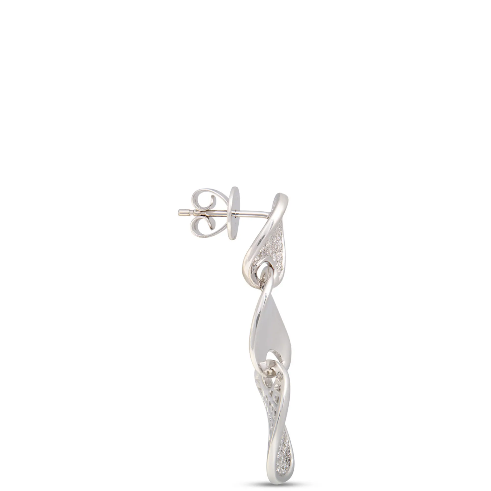 Pave Diamond Dangle Earrings, ¾ Total Carat Weight, 14K White Gold Online