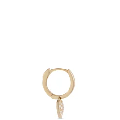 Pave Heart Hoops, 14K Yellow Gold Online