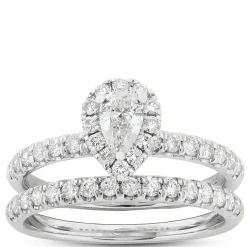 Pear-Cut Diamond Bridal Set, 14K White Gold Clearance