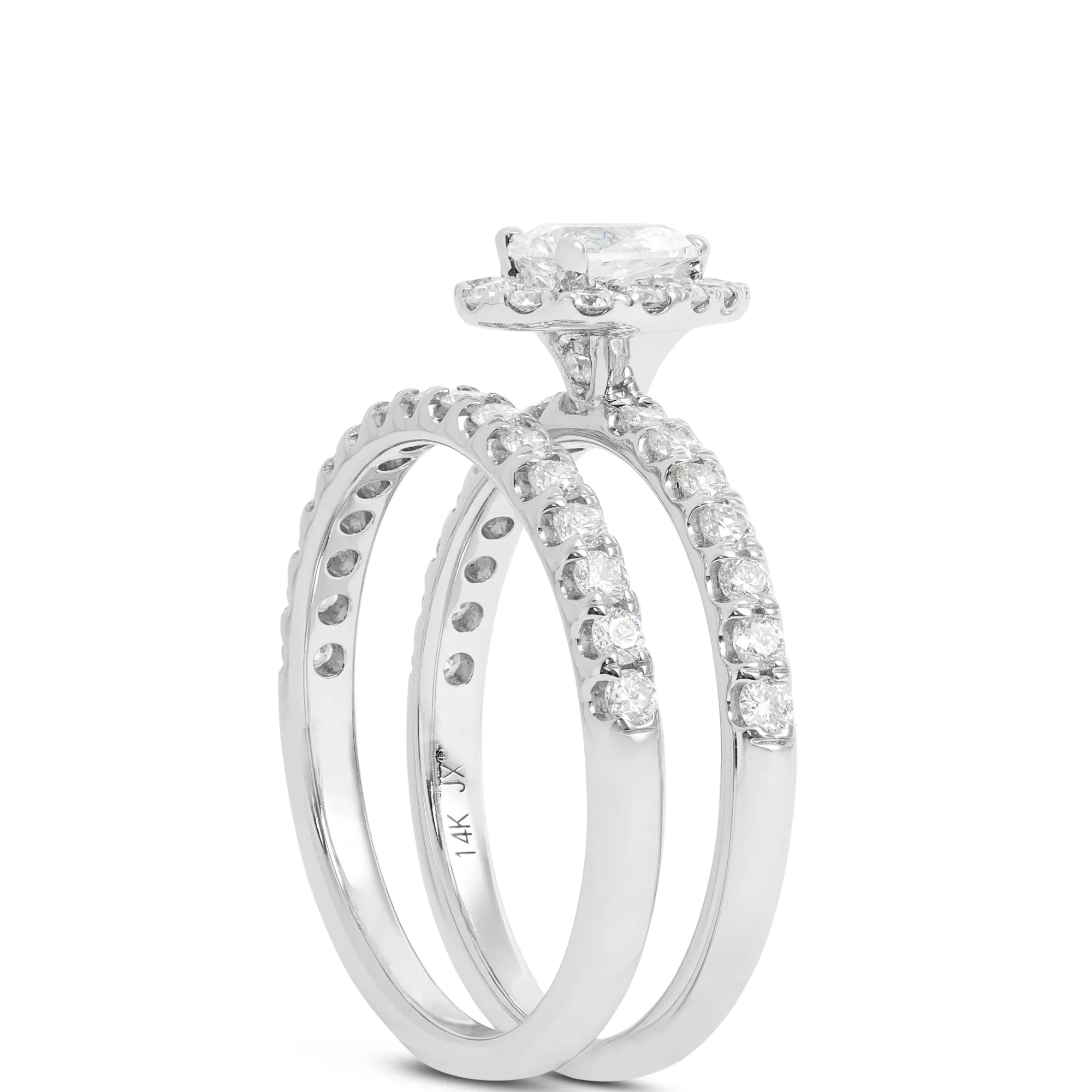Pear-Cut Diamond Bridal Set, 14K White Gold Clearance