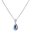 Pear Sapphire & Diamond Necklace 14K Hot