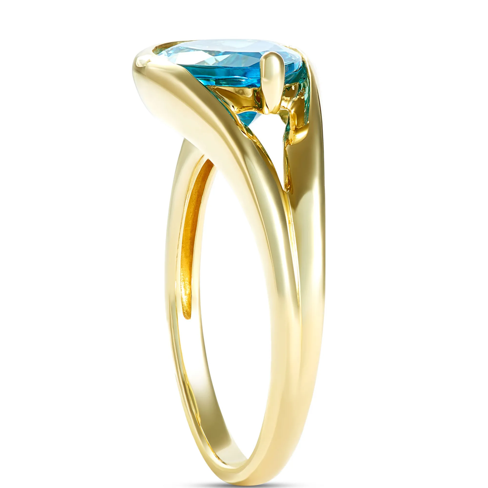 Pear Shaped Blue Topaz Ring, 14K Yellow Gold Online