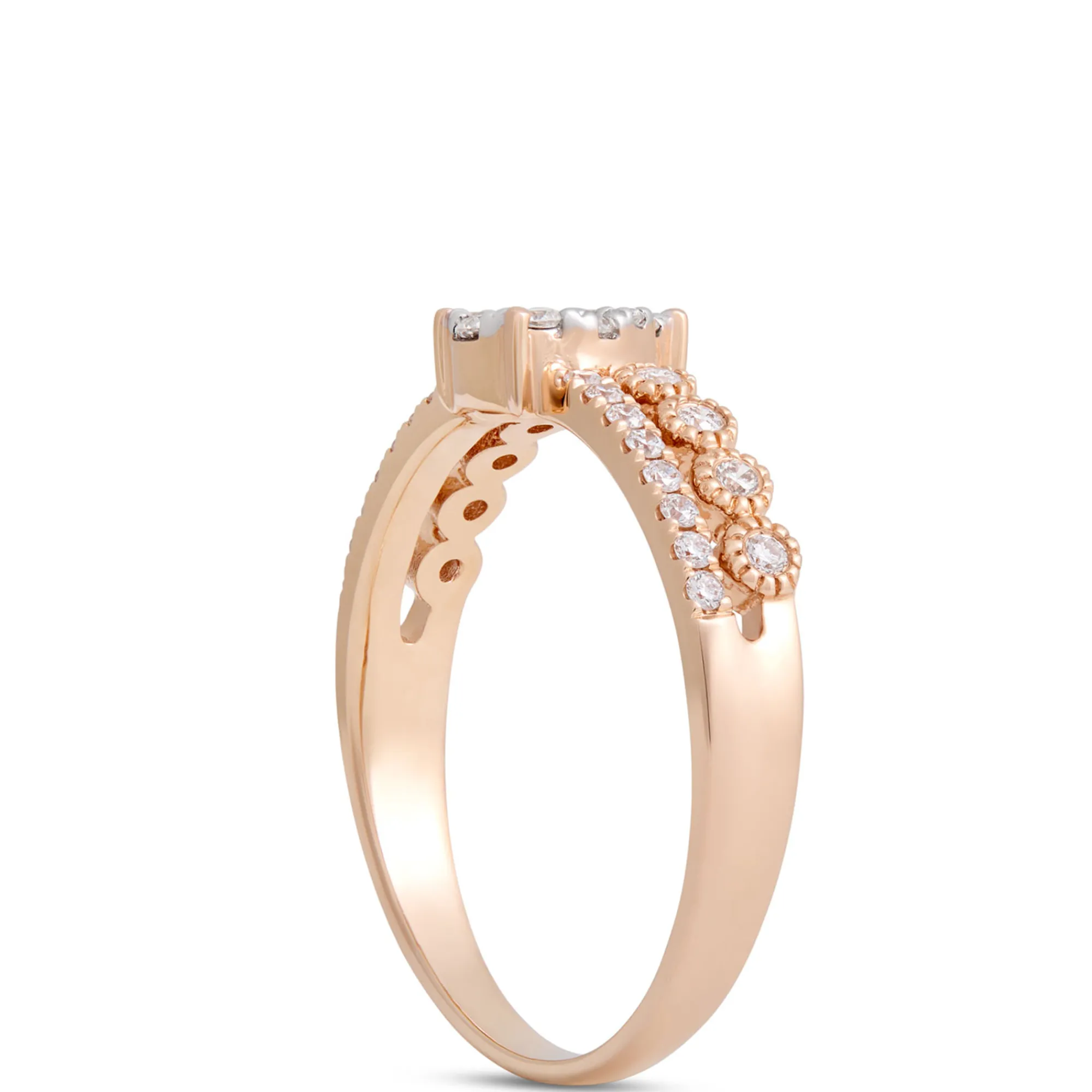 Pear Shaped Cluster Diamond Ring, 14K Yellow Gold Best