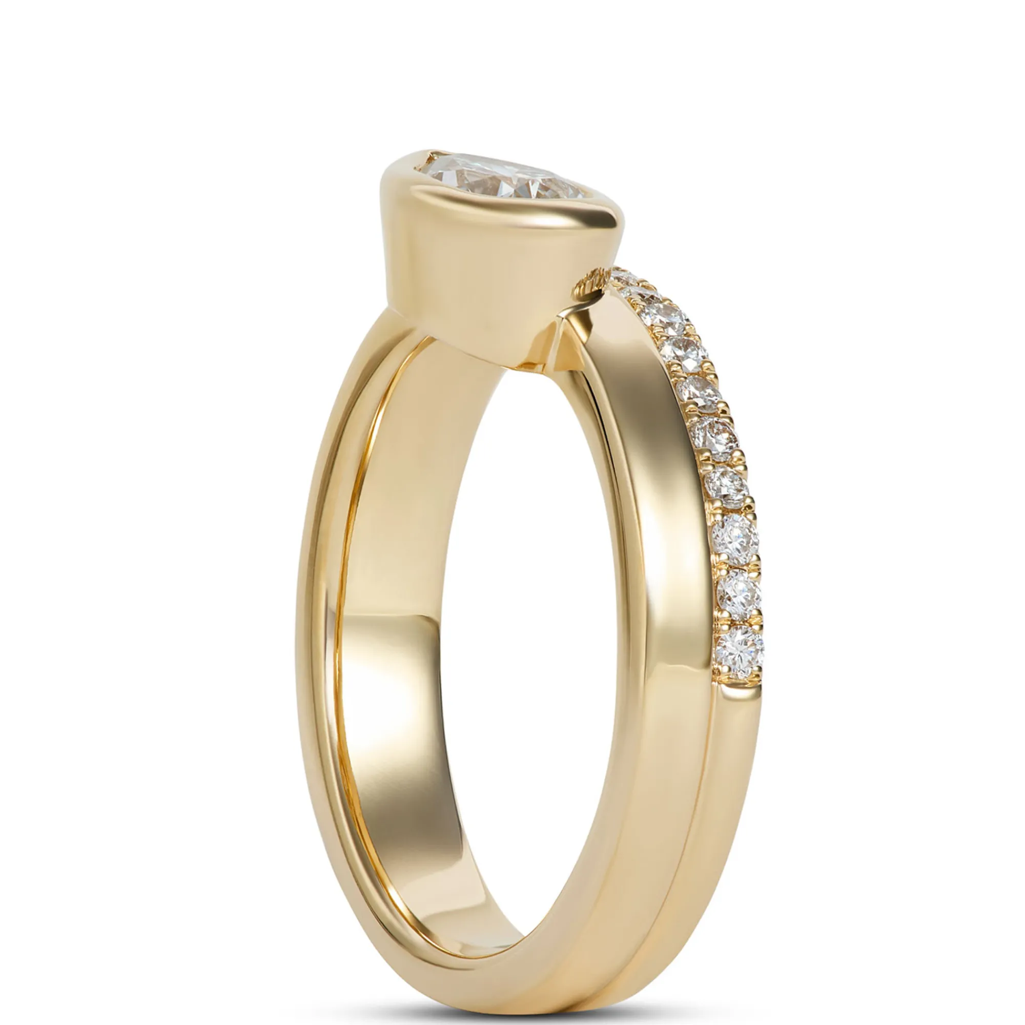 Pear-Shaped Diamond Engagement Ring in 14K Yellow Gold Discount