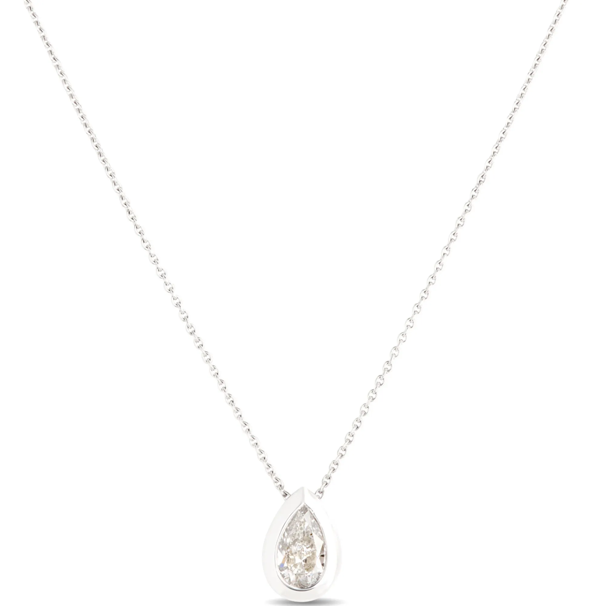 Pear Shaped Diamond Necklace, ⅓ Carat Total Weight, 14K White Gold Discount