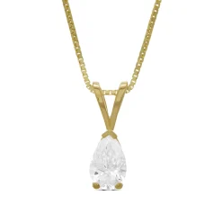 Pear Shaped Diamond Pendant, ⅓ Carat Total Weight, 14K Yellow Gold Online
