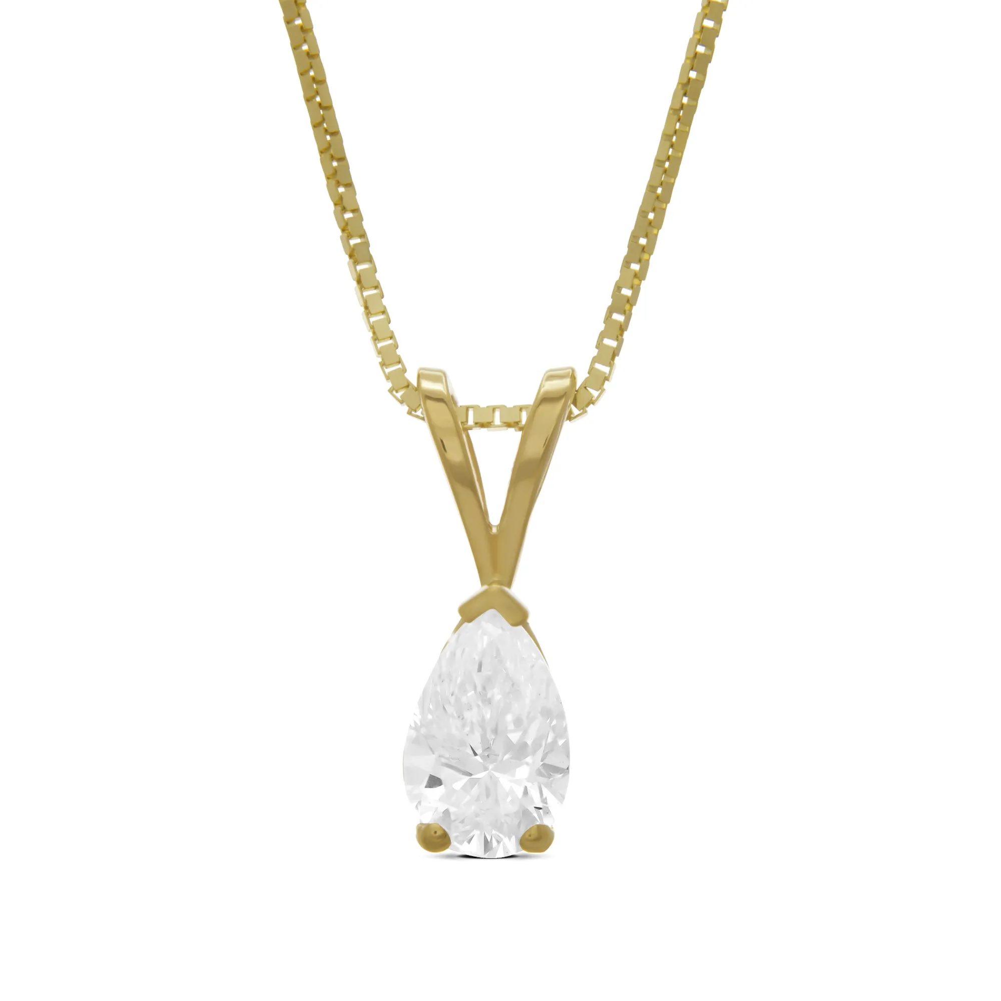 Pear Shaped Diamond Pendant, ⅓ Carat Total Weight, 14K Yellow Gold Online
