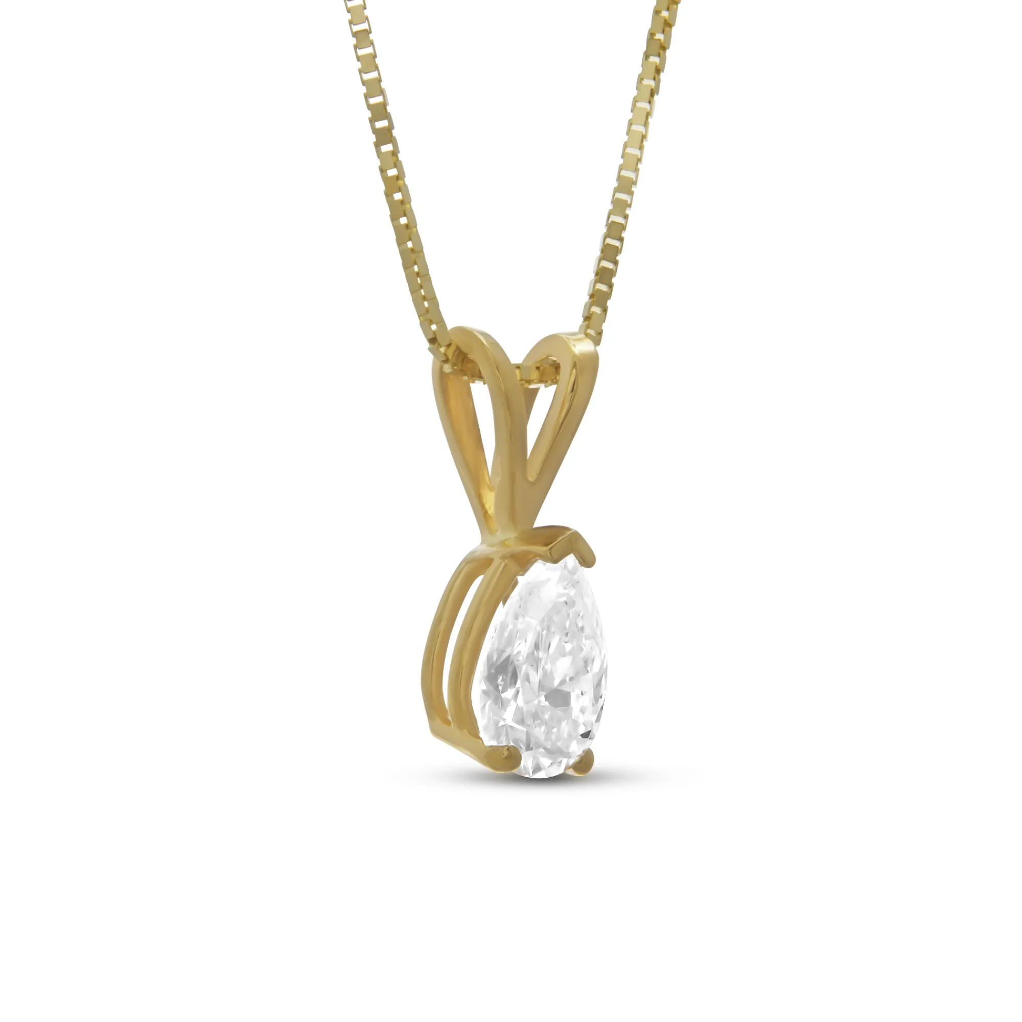 Pear Shaped Diamond Pendant, ⅓ Carat Total Weight, 14K Yellow Gold Online