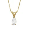 Pear Shaped Diamond Pendant, ½ Carat Total Weight, 14K Yellow Gold