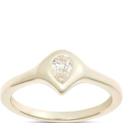 Pear Shaped Diamond Ring, 1/4 Carat Weight, 14K Yellow Gold Sale