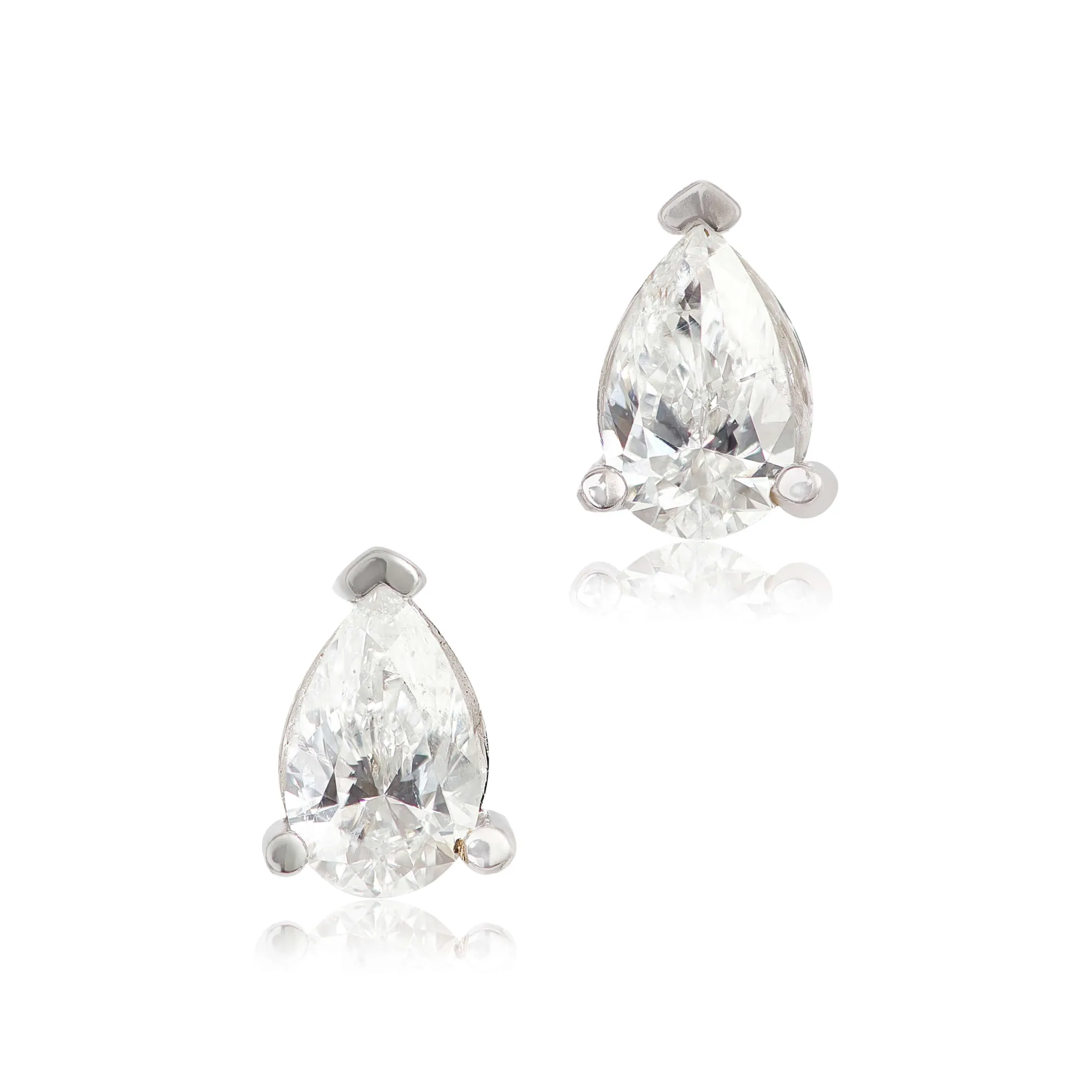 Pear-Shaped Diamond Studs, 1/2 Carat Total Weight, in 14K White Gold Online