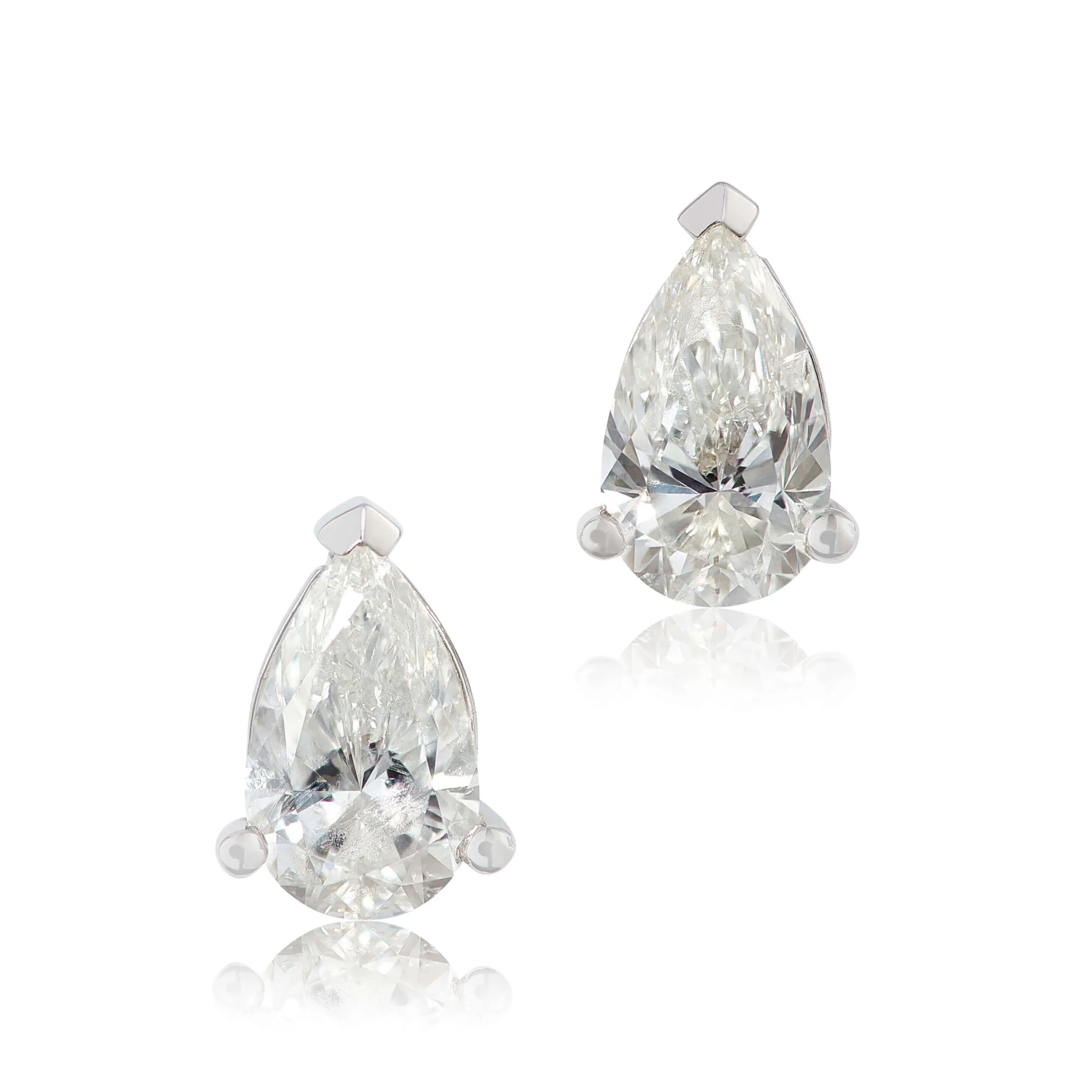 Pear-Shaped Diamond Studs, 3/4 Carat Total Weight, in 14K White Gold Outlet