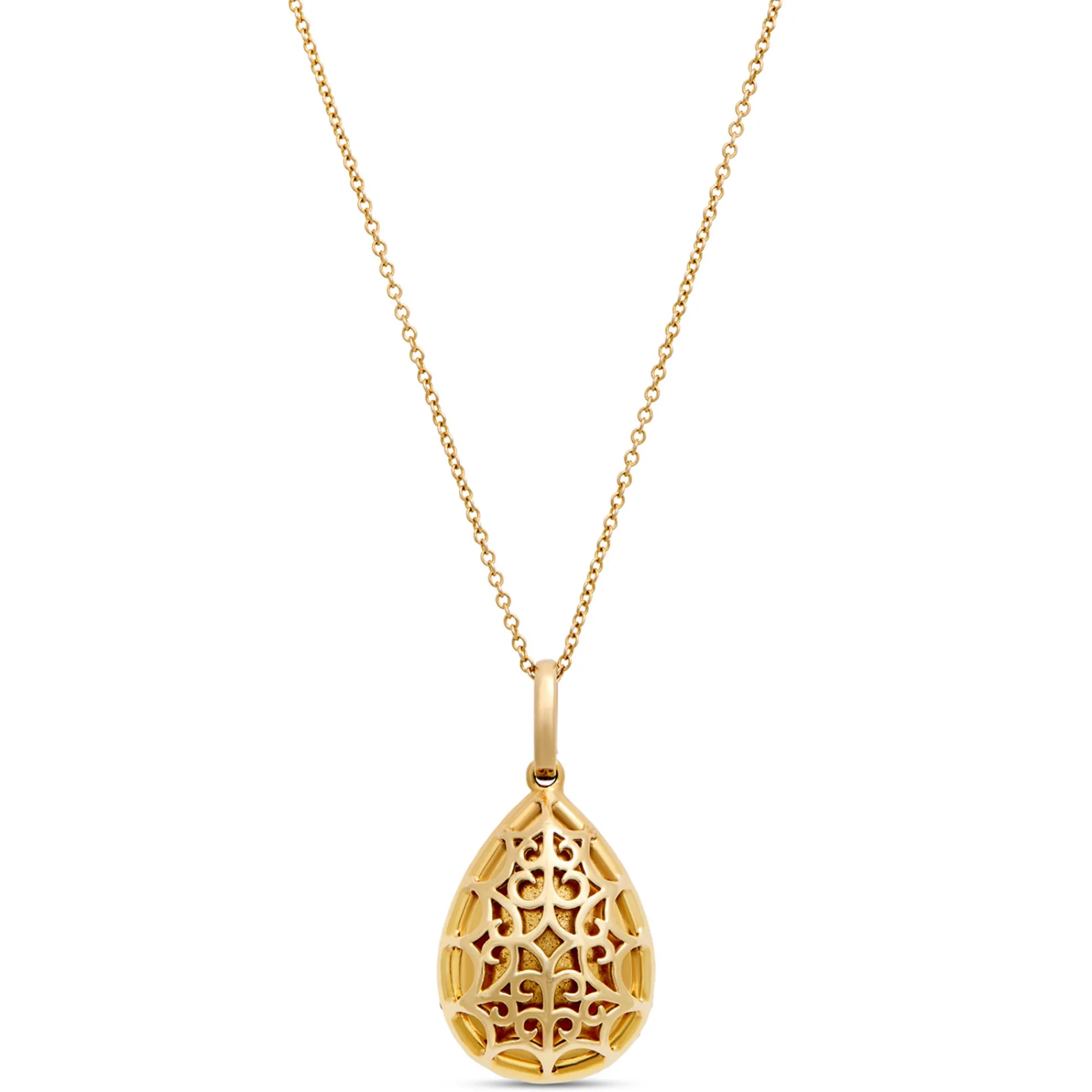 Pear-Shaped Opal and Diamond Pendant Necklace, 14K Yellow Gold Online