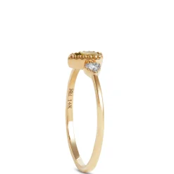 Pear Shaped Peridot and Diamond Ring, 14K Yellow Gold Clearance