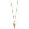 Pear Shaped Ruby Bird Necklace, 14K Yellow Gold Best