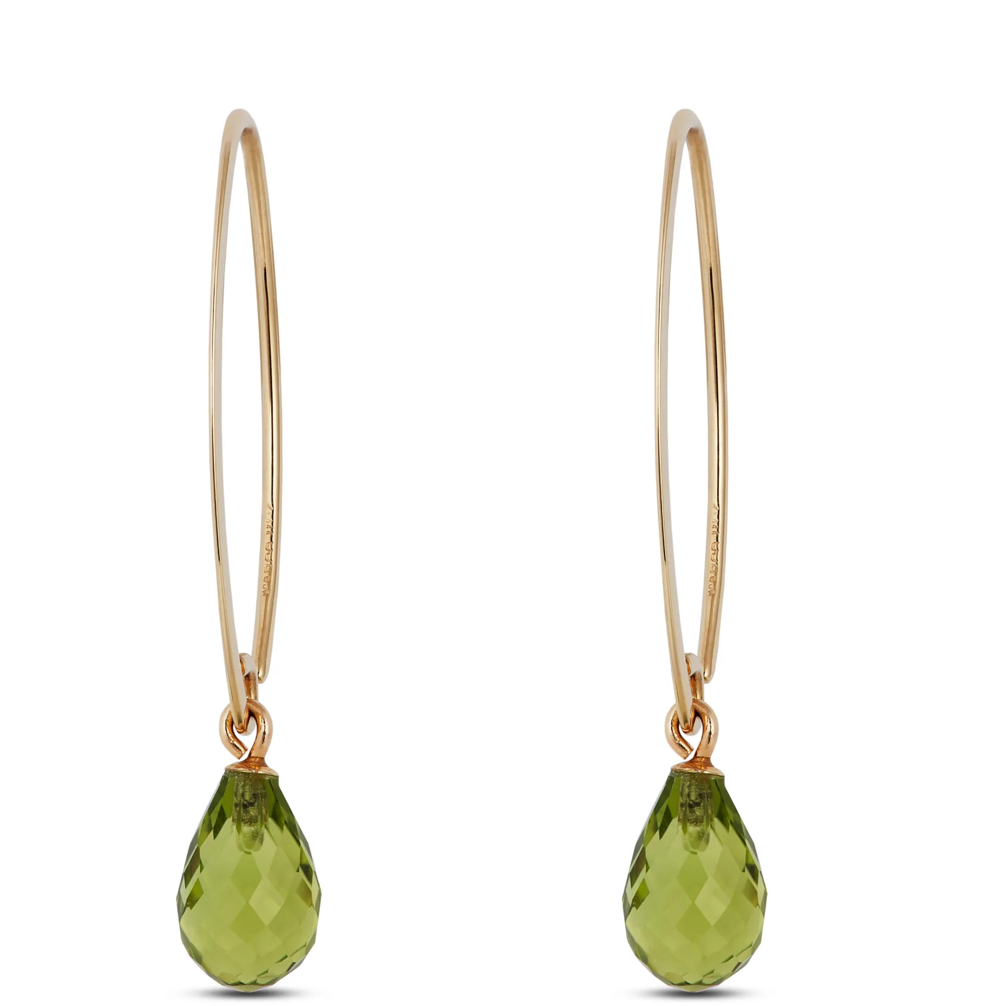 Peridot Drop Earrings 14K Best