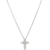 Petite Diamond Cross Pendant, 14K White Gold Sale