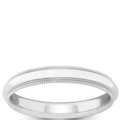 Polished Milgrain Edge Comfort Fit 3.5mm Band in Platinum Online