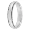 Polished Milgrain Edge Comfort Fit 4mm Band in Platinum Online