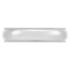 Polished Milgrain Edge Comfort Fit 5mm Band in Platinum Clearance