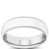 Polished Milgrain Edge Comfort Fit 6mm Band in Platinum Outlet