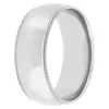 Polished Milgrain Edge Comfort Fit 8mm Band in Platinum Discount
