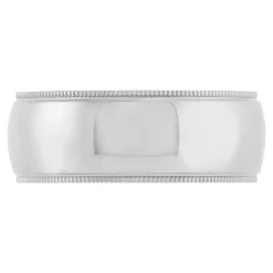 Polished Milgrain Edge Comfort Fit 8mm Band in Platinum Discount