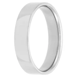 Polished Pipe Comfort Fit 5mm Band in Platinum New