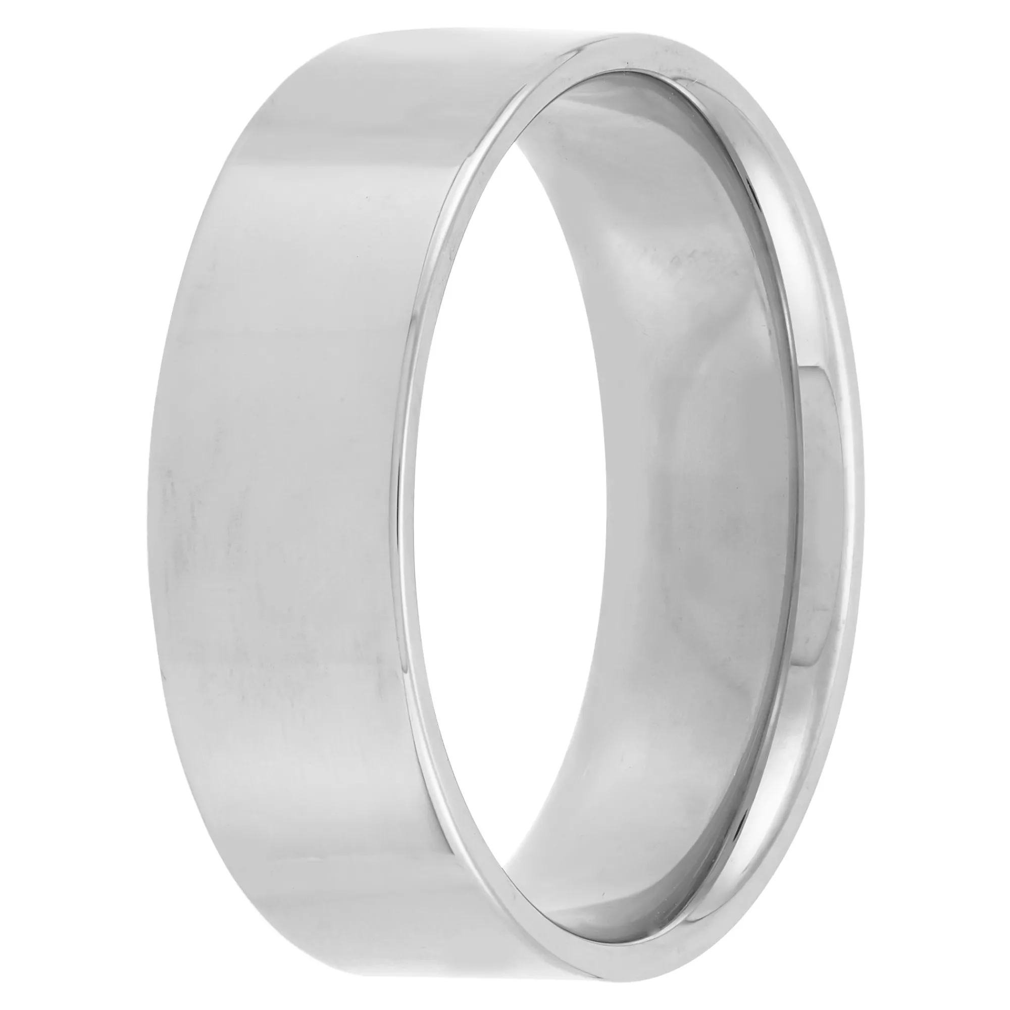 Polished Pipe Comfort Fit 7mm Band in Platinum New