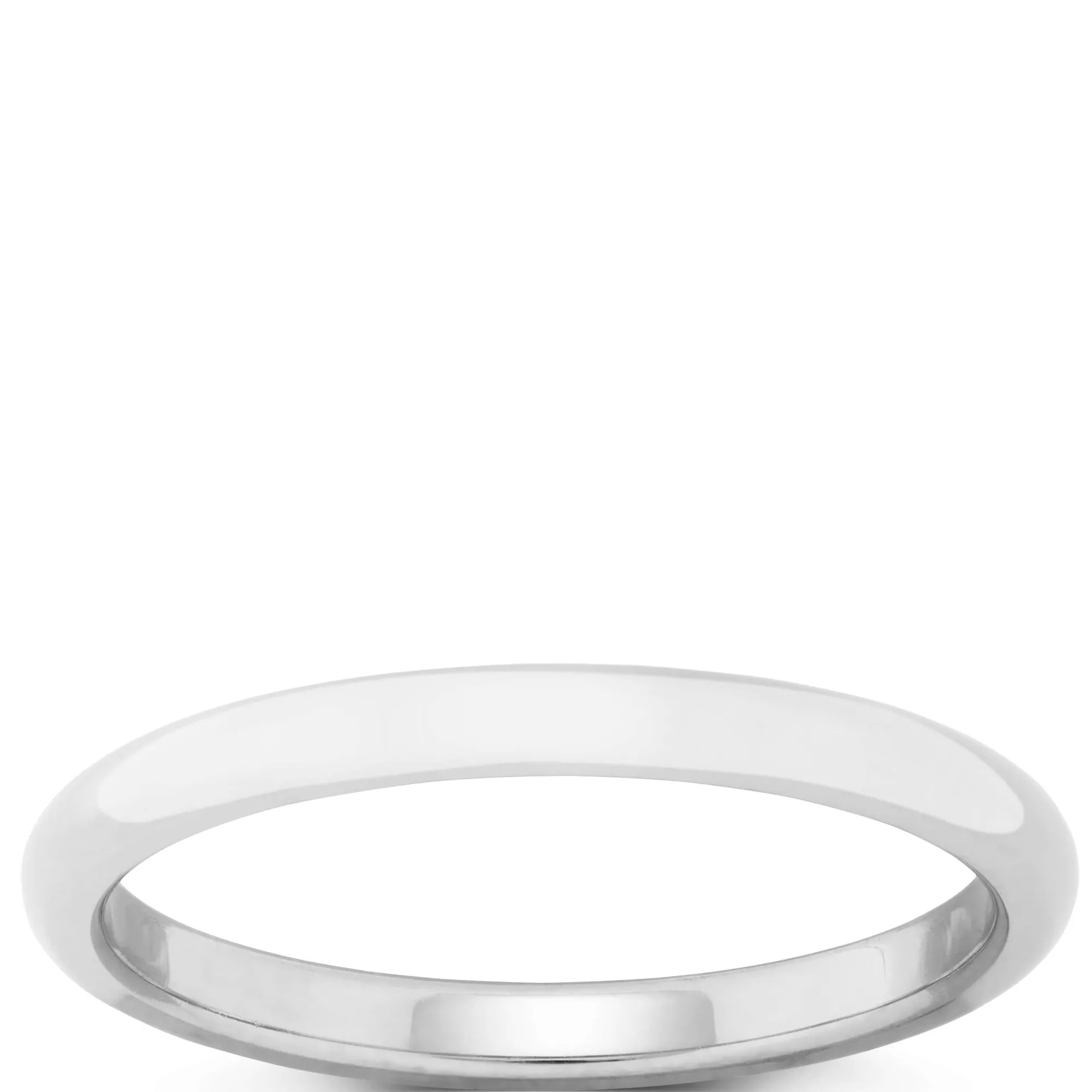 Polished Rounded Comfort Fit 2mm Band in Platinum Online