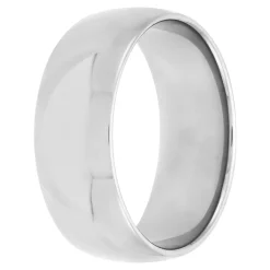 Polished Rounded Comfort Fit 8mm Band in Platinum New