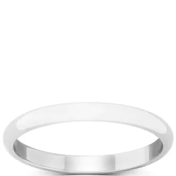 Polished Rounded 2mm Band in Platinum Hot