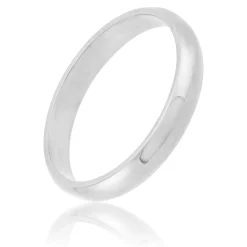 Polished Rounded 3mm Band in Platinum Best