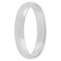 Polished Rounded 4mm Band in Platinum New