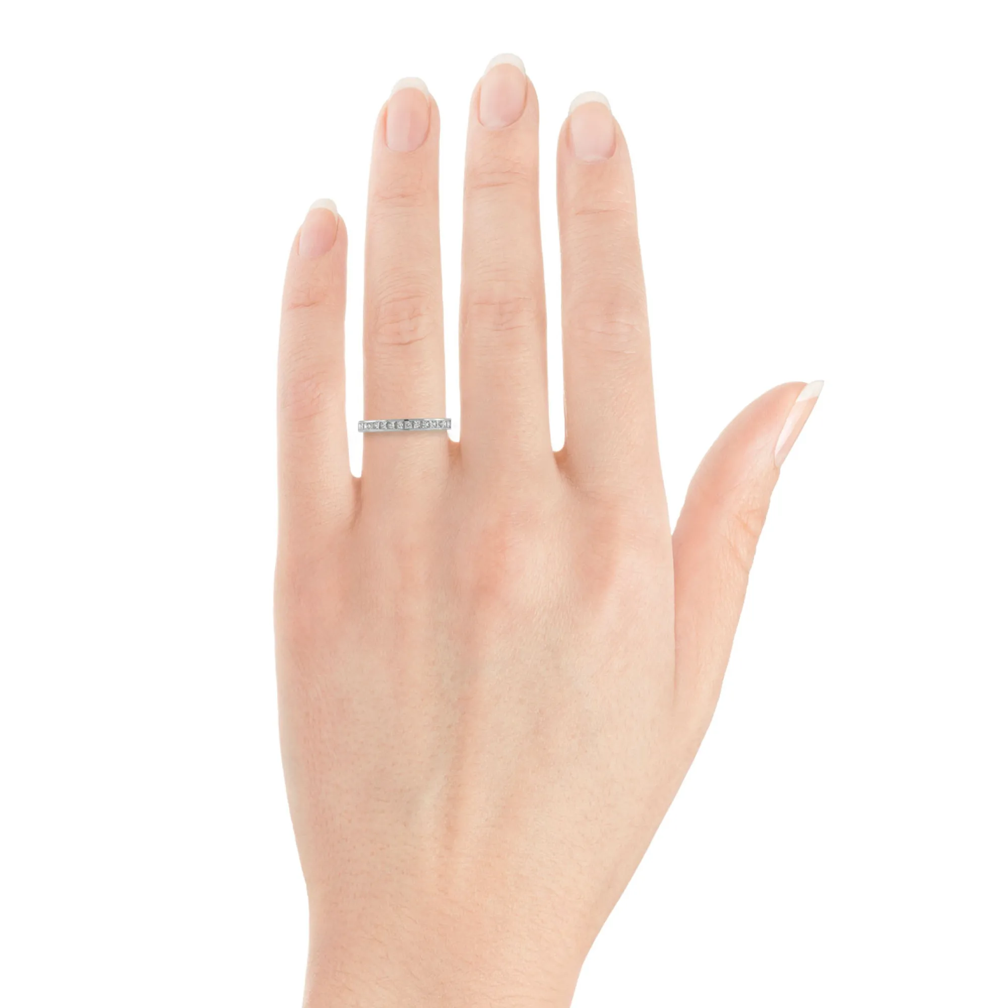 Princess Cut Diamond Band in Platinum Online