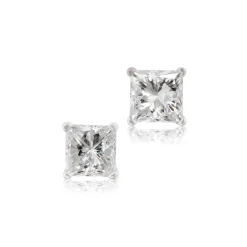 Princess Cut Diamond Solitaire Stud Earrings 14K, 3/4 ctw. Online