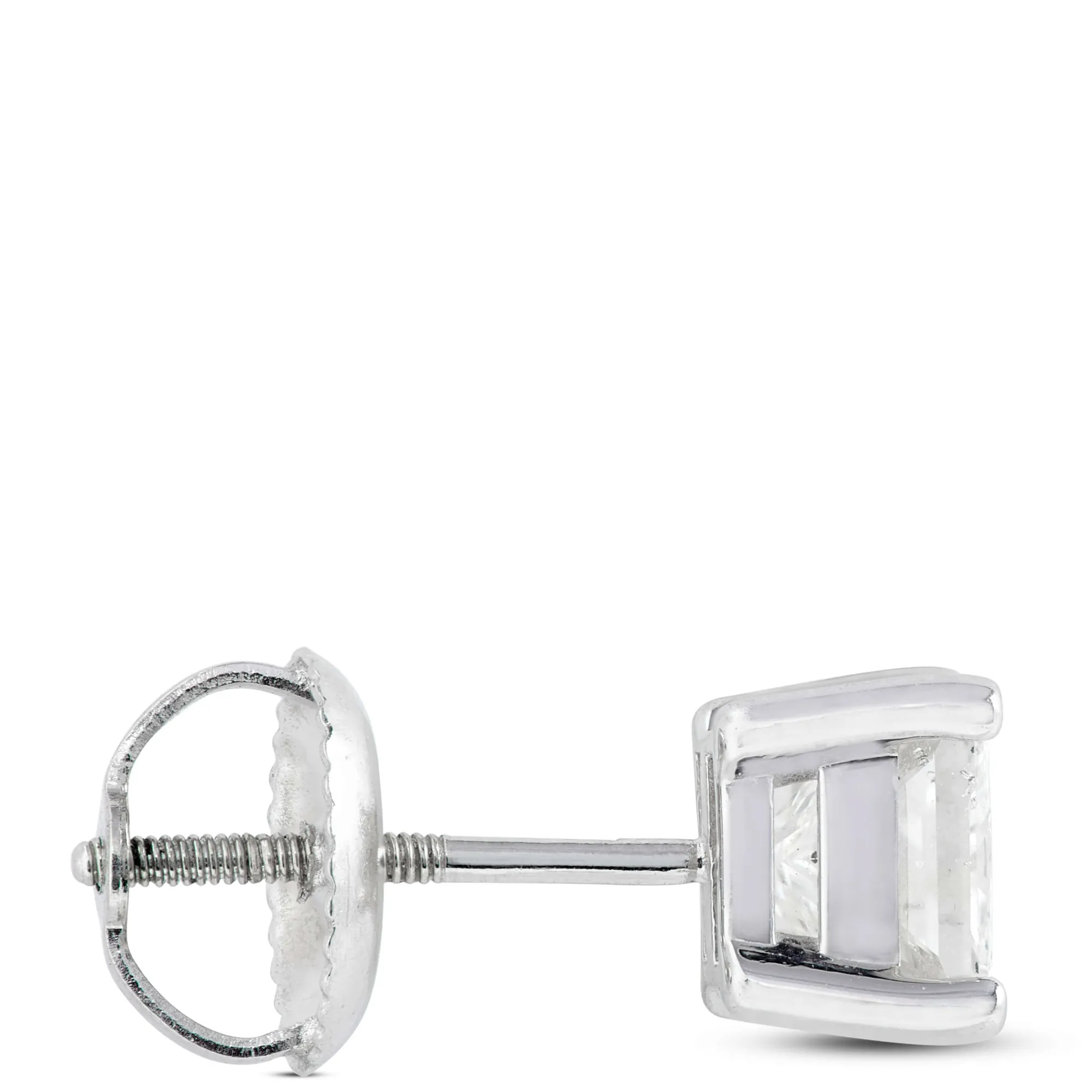 Princess Cut Diamond Stud Earrings, 1.4 Carat Total Weight, in 14K White Gold Discount