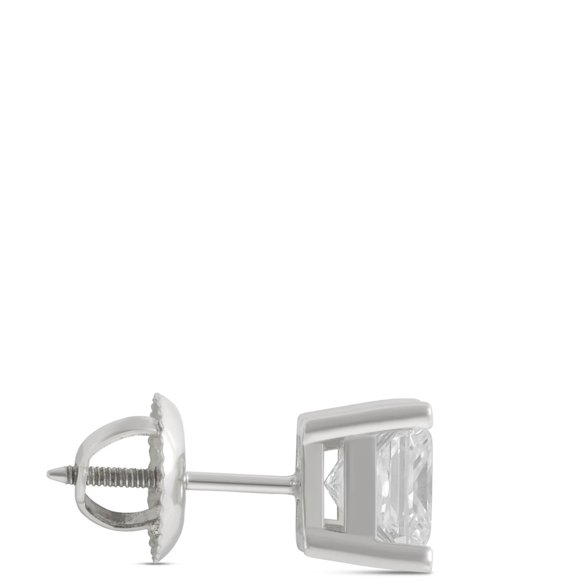 Princess Cut Diamond Studs, 2 Carat Total Weight, in 14K White Gold Online