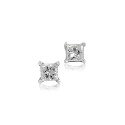 Princess Cut Diamond Studs, 1/4 Carat Total Weight, in 14K White Gold Sale