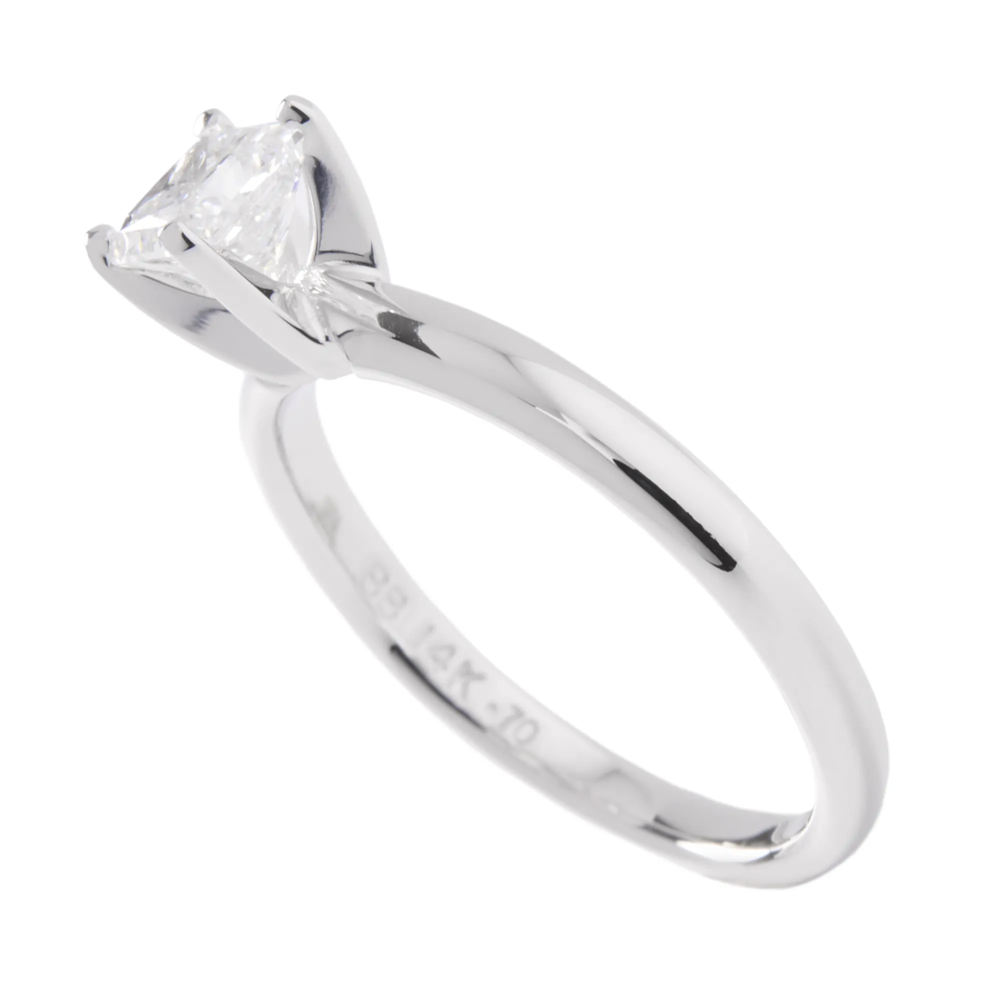 Ikuma Princess Cut Solitaire Diamond Engagement Ring, 14K White Gold Outlet