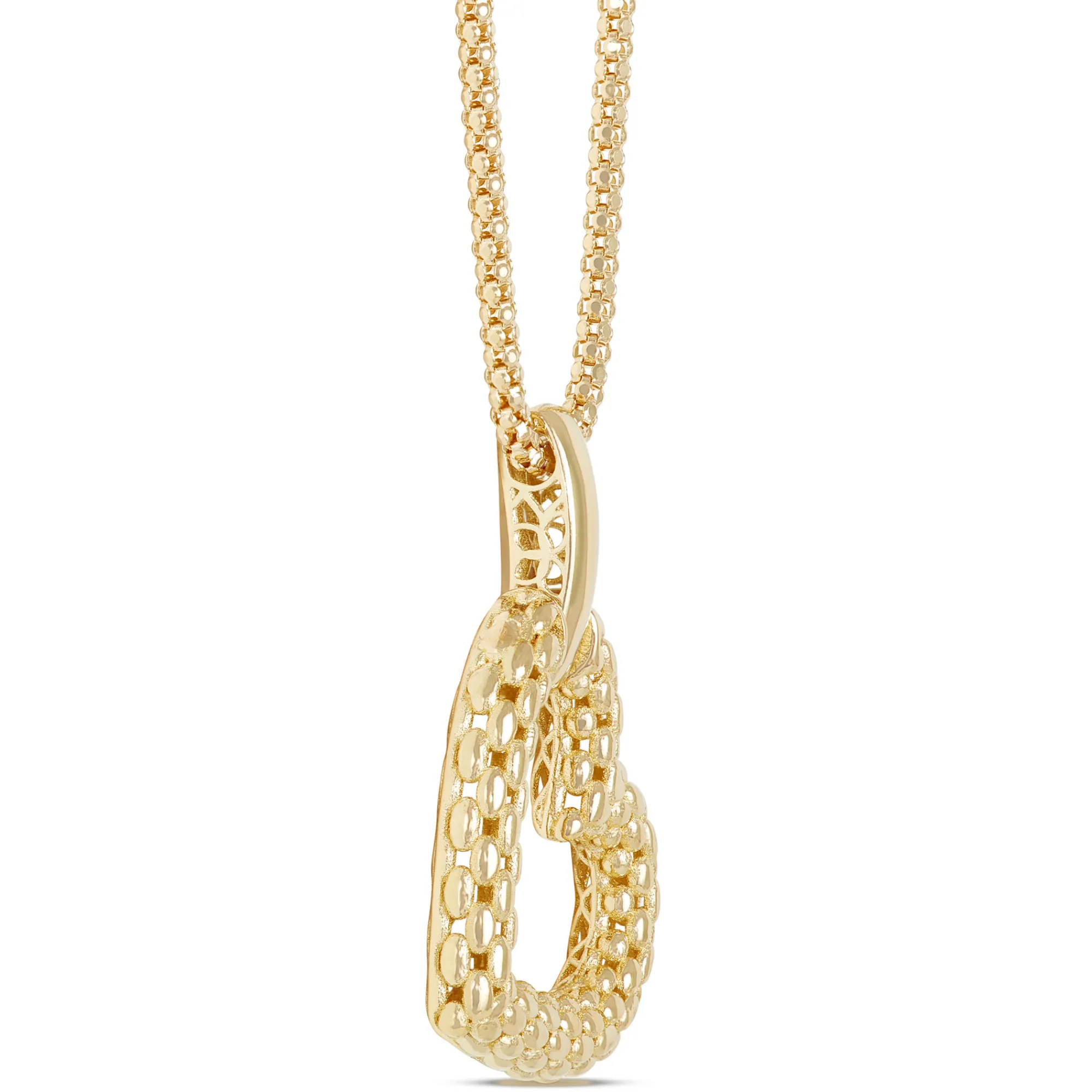 Toscano Quilted Heart Pendant Necklace in 14K Yellow Gold Discount