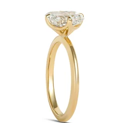Radiant Cut Solitaire Diamond Engagement Ring, 18K Yellow Gold Size 6.5 Clearance