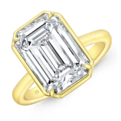 Rahaminov Emerald Cut Diamond Ring, 18K Yellow Gold Sale