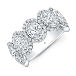 Rahaminov Oval Diamond Anniversary Band in 18K White Gold